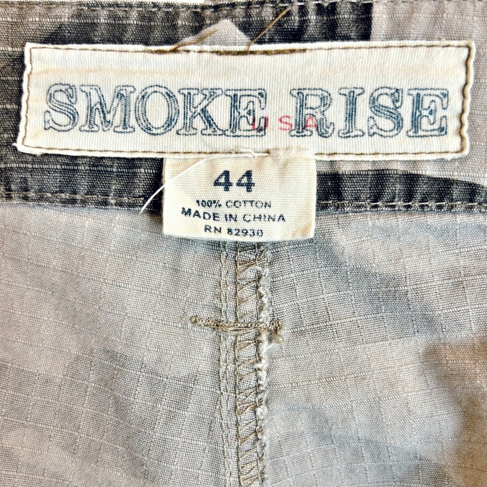 Smoke Rise Cargo Shorts Camo 44 XXL Gray Green Ripstop Streetwear Skater VTG Y2K - Picture 4 of 7